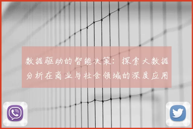 数据驱动的智能决策：探索大数据分析在商业与社会领域的深度应用与未来趋势